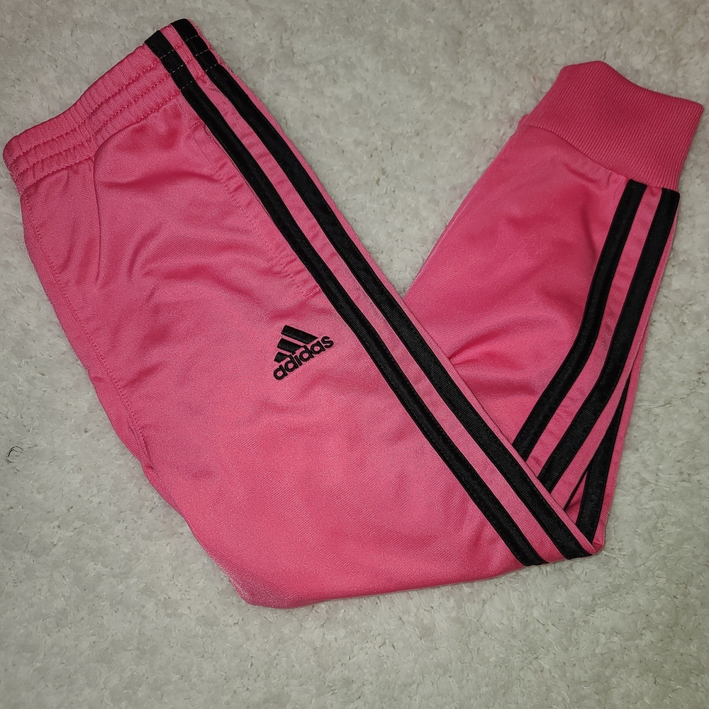 Adidas Pink Tracksuit with Black Accents 4t - Picture 3 of 11